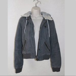 American Eagle Hooded Jacket Grey Woman’s Sz M